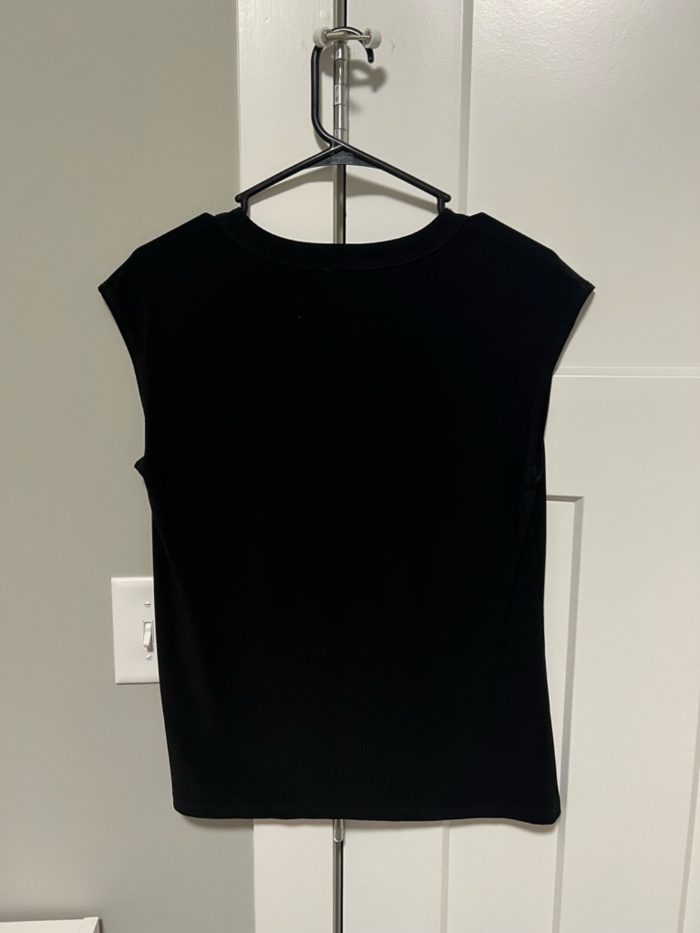 Anne Klein Black Short-Sleeve Top with Gold Buttons - Picture 4 of 4